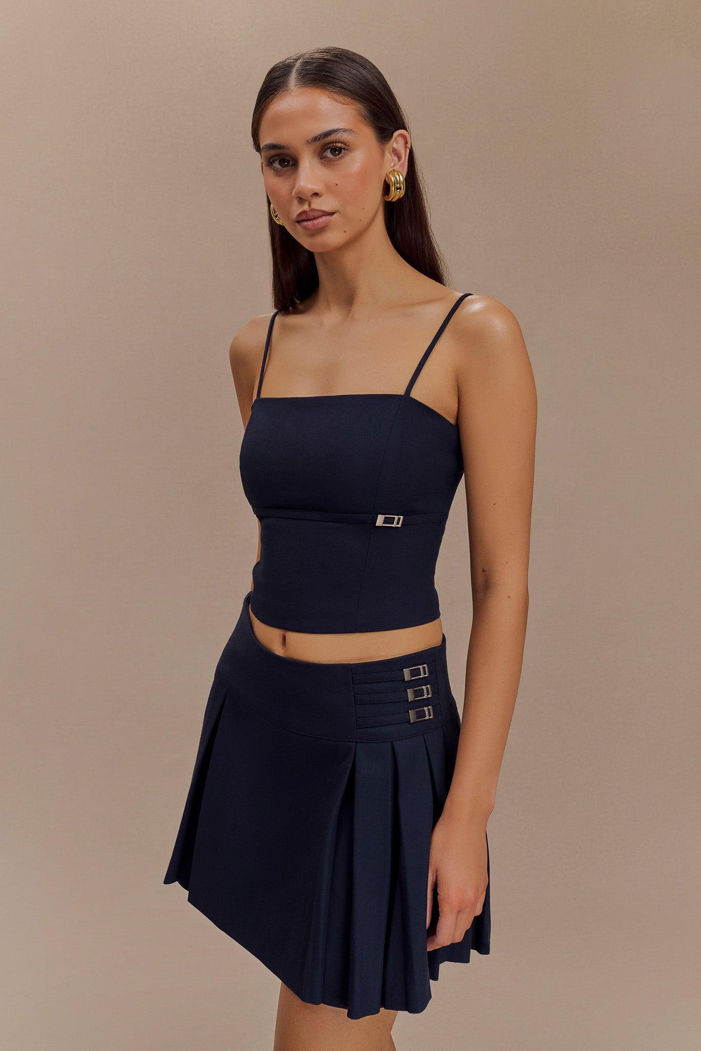 Aberley Crop Top - Dark Navy Product Image