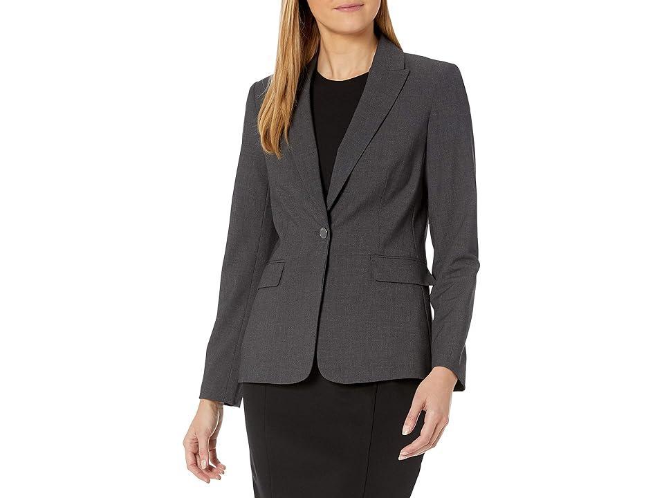 Calvin Klein Notch Lapel Long Sleeve One Button Jacket Product Image