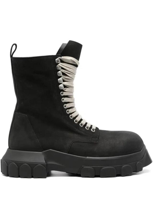 RICK OWENS Nubuck-leather Boots In Black Product Image