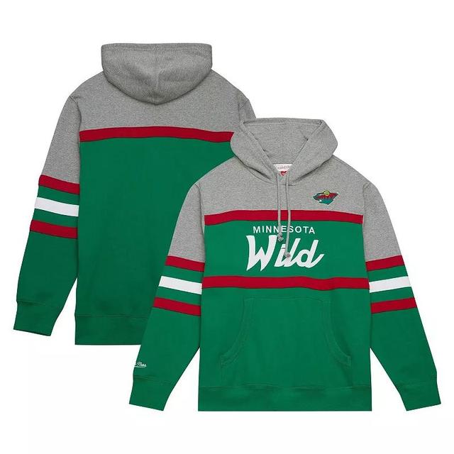 Mens Mitchell & Ness /Gray Minnesota Wild Head Coach Pullover Hoodie Product Image