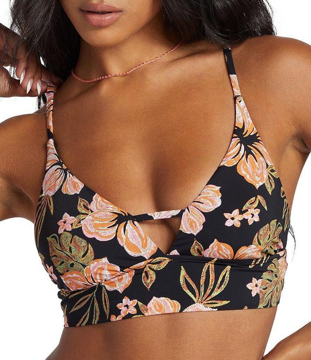 Billabong Hooked On Tropics Floral Print Keyhole V-Neck Cami Swim Top Product Image