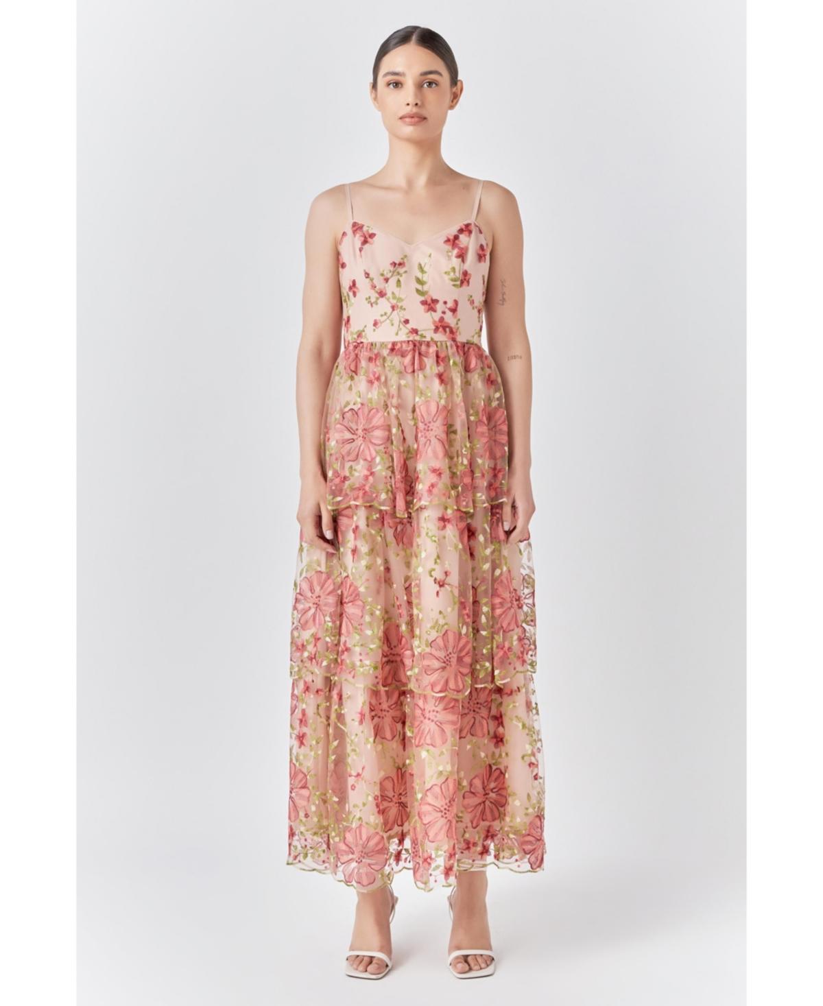 Endless Rose Floral Embroidered Tiered Maxi Dress Product Image