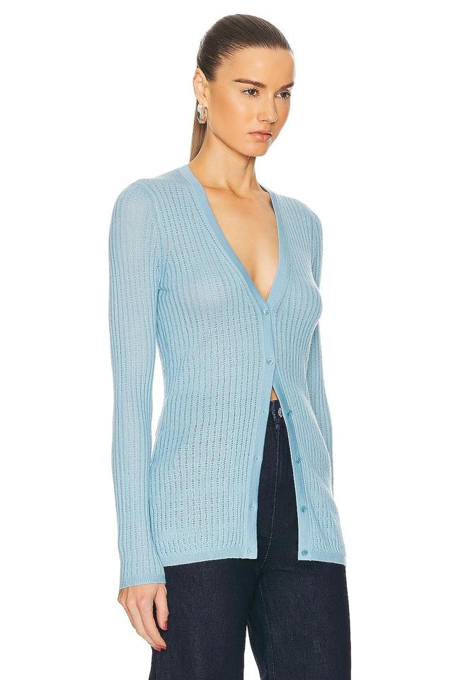 Gabriela Hearst Emma Pointelle Cardigan in Blue Product Image