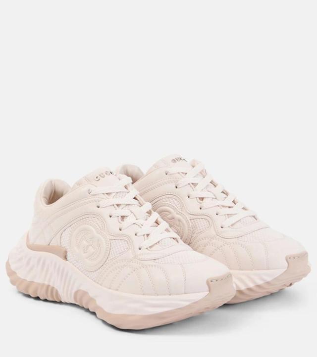 Interlocking G Leather Sneakers In Pink Product Image