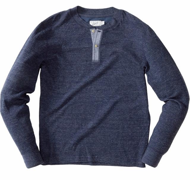 New Windsor Double Cloth Henley - Navy Heather Product Image