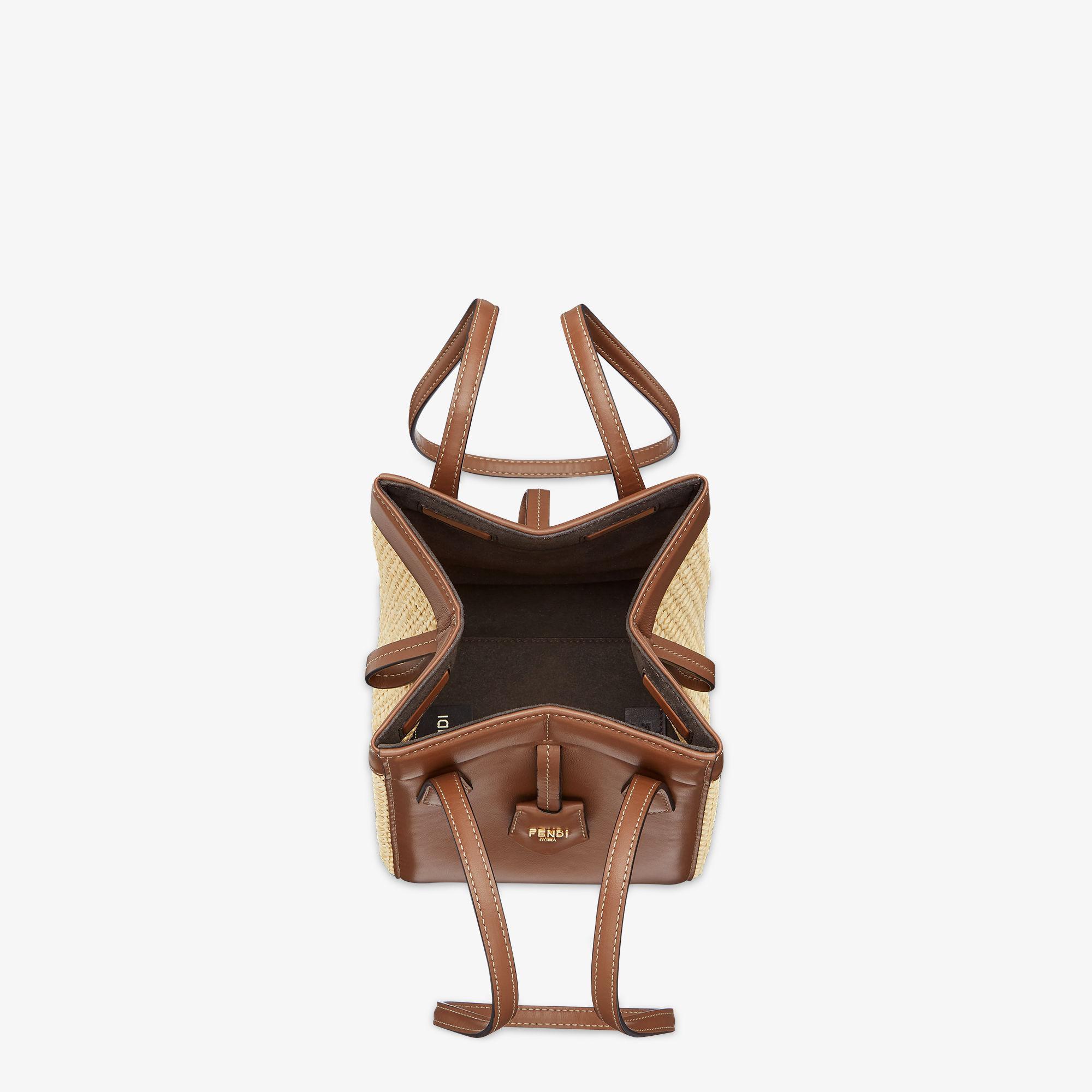 Fendi Origami MiniBrown leather and woven fabric mini bag that can be transformed product image