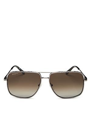 Salvatore Ferragamo Brow Bar Aviator Sunglasses, 60mm Product Image