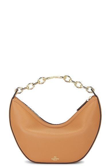 Womens Small VLogo Moon Hobo Bag In Leather With Chain Product Image