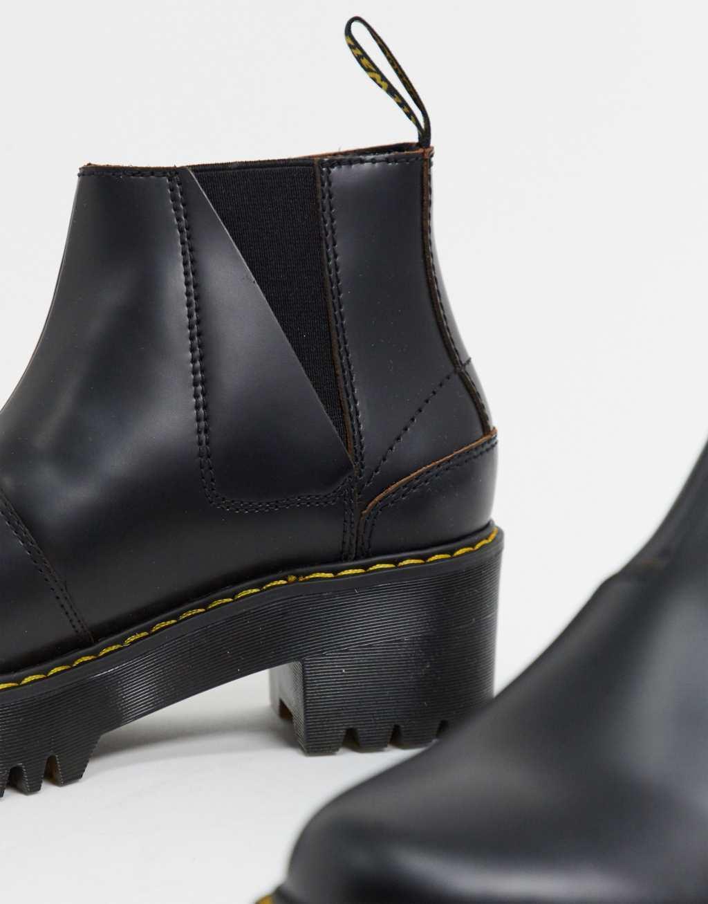 Dr Martens Rometty II zip heeled chelsea boots in black Product Image