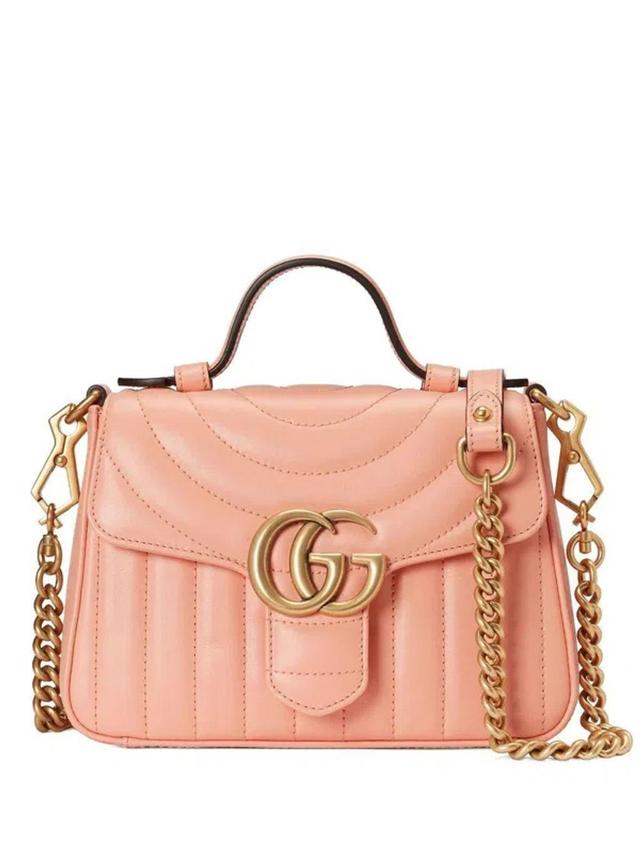 GUCCI Mini Gg Marmont Top-handle Bag In Pink Product Image