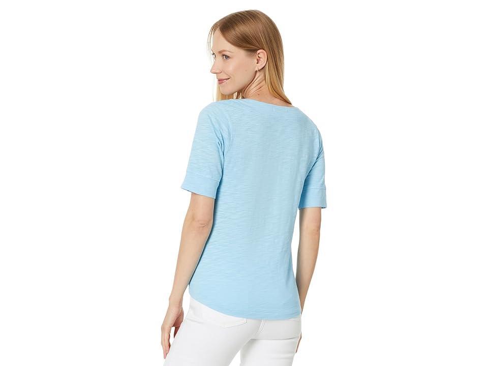 Mod-o-doc Half Sleeve Split Neck Relaxed Tee Women's Clothing Product Image