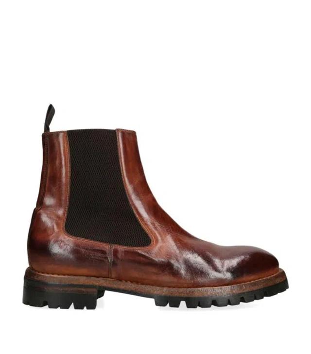 Burnished Leather Chelsea Boots In Black Product Image