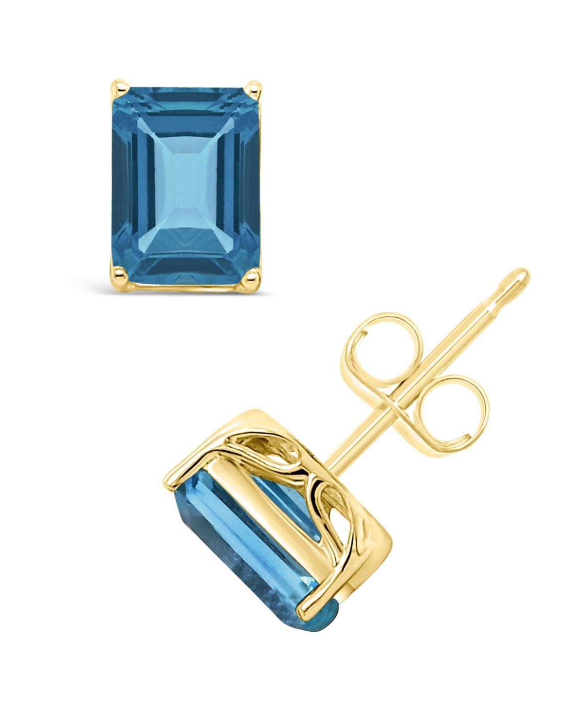 Blue Topaz (3-3/4 ct. t.w.) Stud Earrings in Sterling Silver Product Image