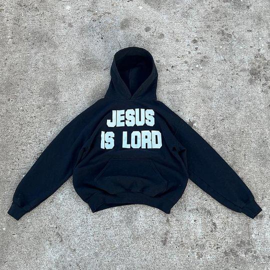 Vintage Jesus Is Load Print Graphics Pocket Hoodie Product Image