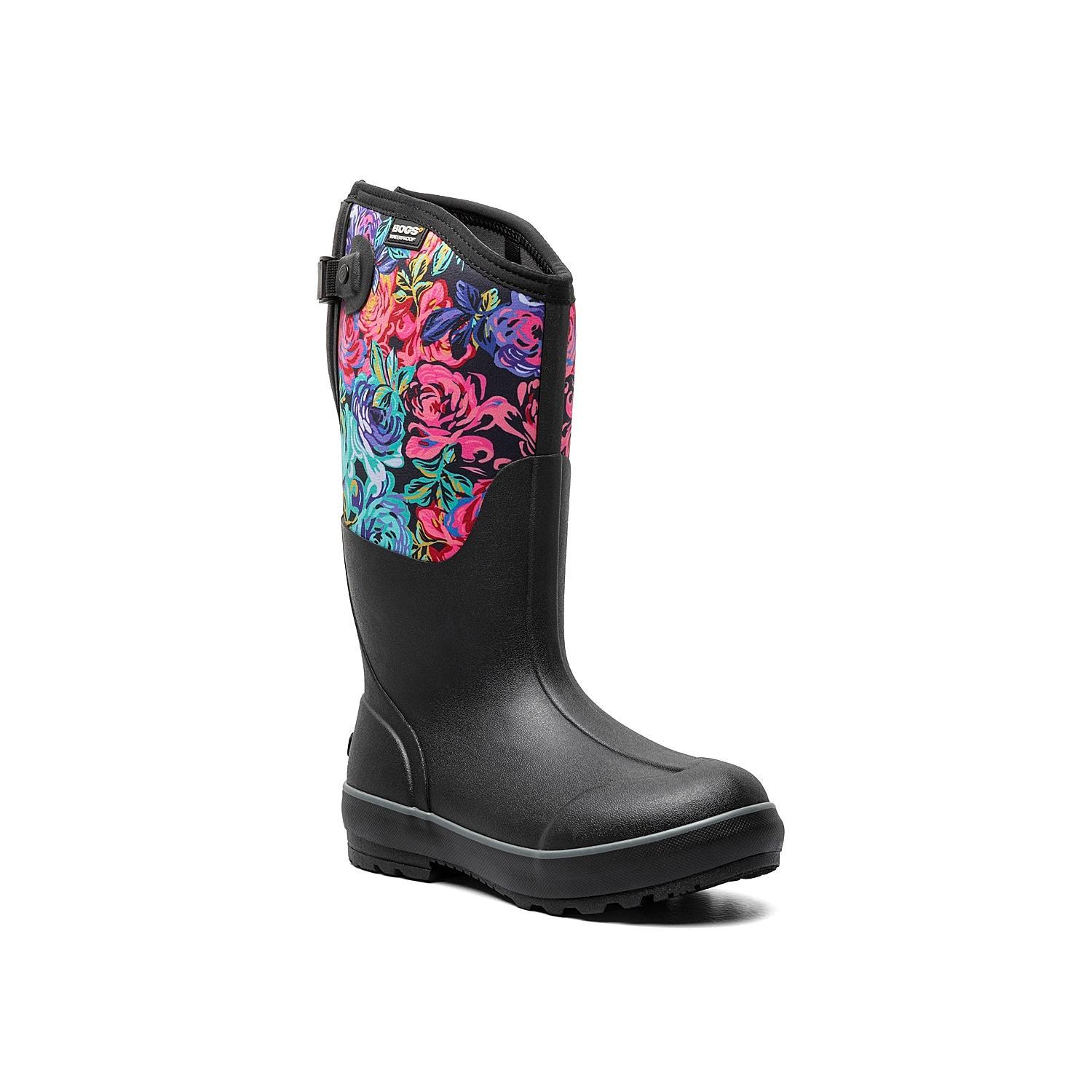 Bogs Women's Classic II Tall Adjustable Calf Boot-Rose Garden Black Multi Product Image