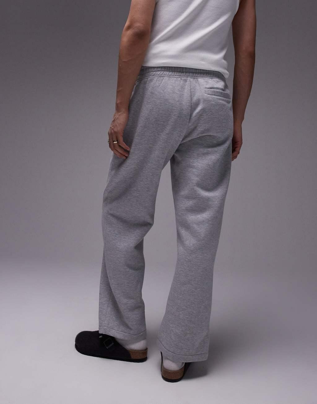 Topman straight leg sweatpants in gray heather Product Image