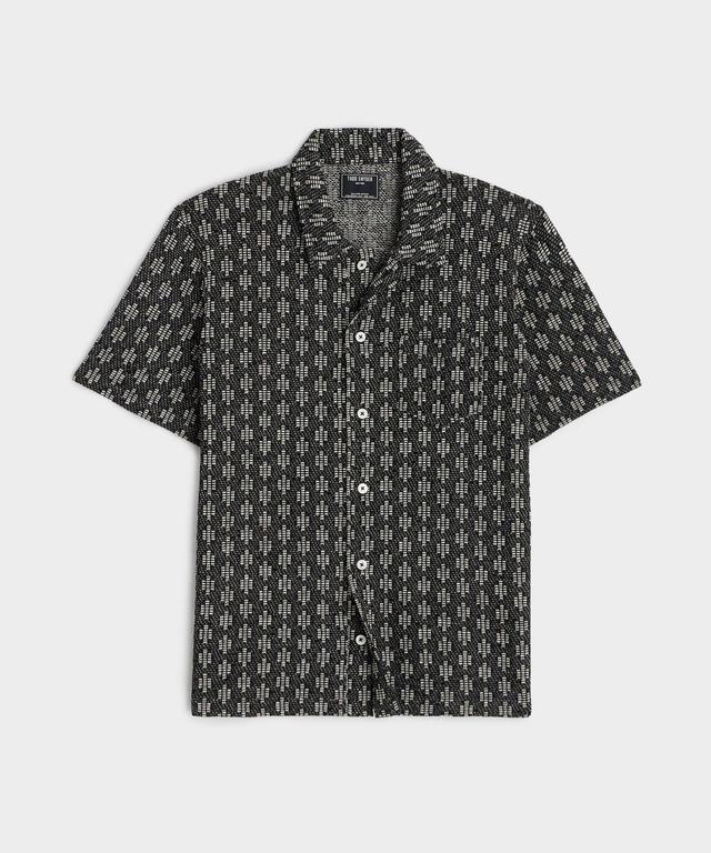 Tile Knit Jacquard Shirt in Black Product Image