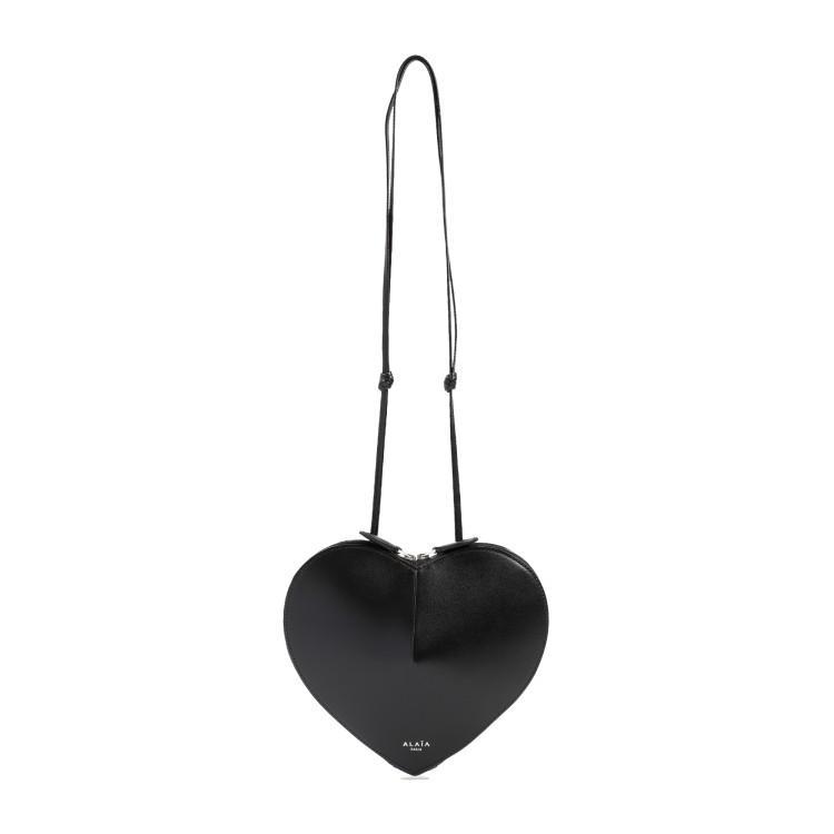 ALAÏA Womens Le Couer Heart-shaped Patent Leather Cross-body Bag Noir In Black Product Image