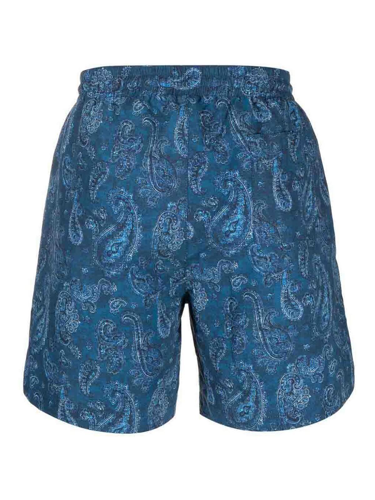 Paisley-print Swim Shorts In Blue Product Image