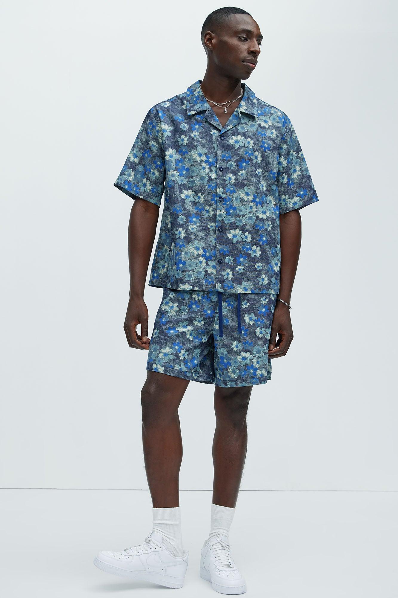 Paolo Floral Shirt - Blue Product Image