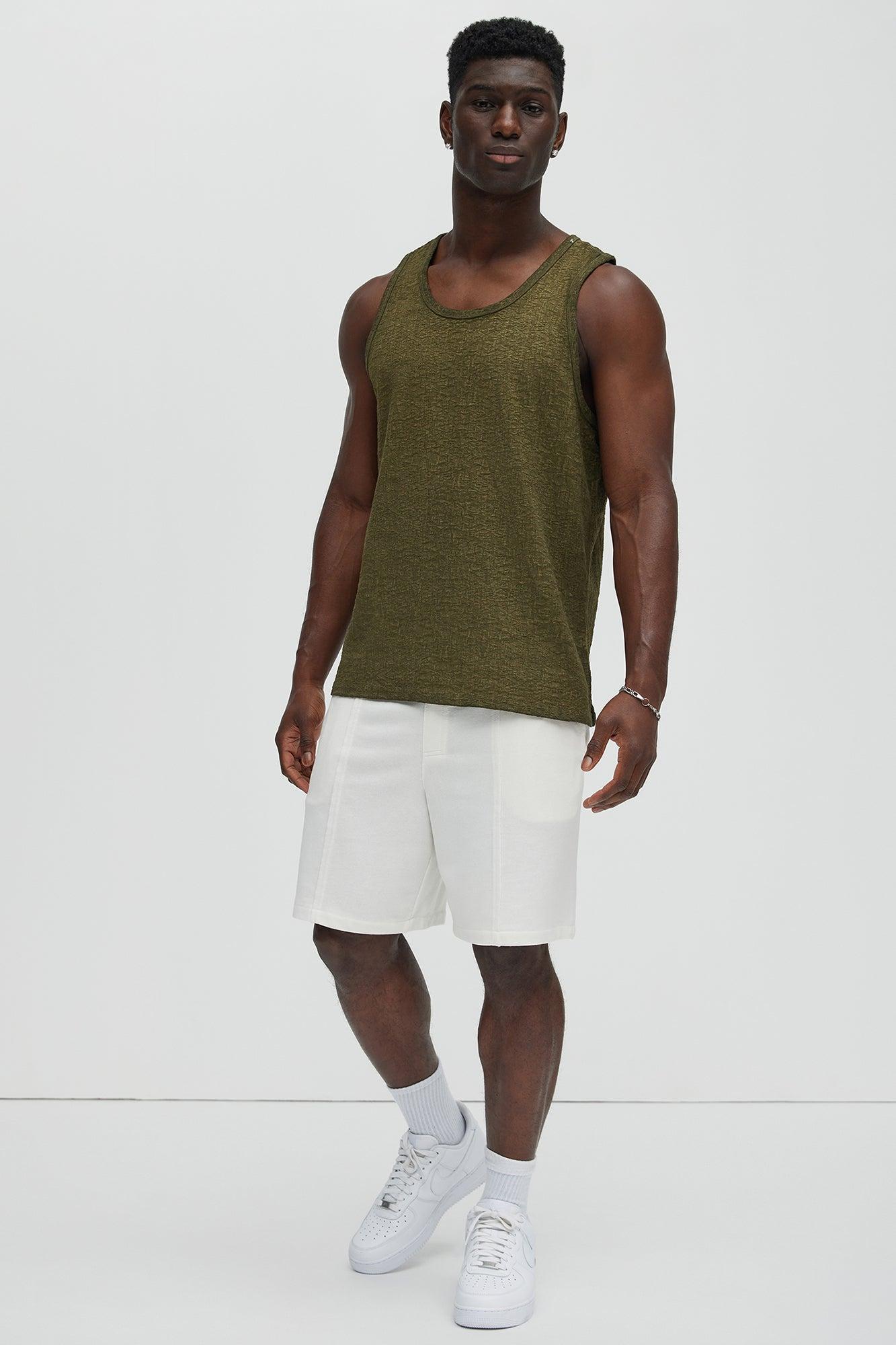 Calvin Washed Tank - Olive Product Image