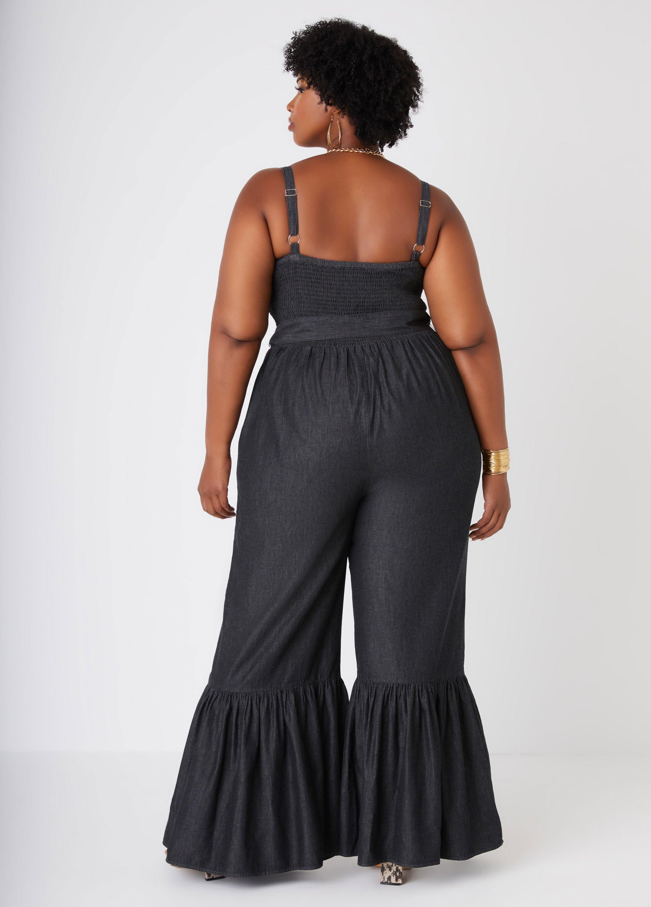 Chambray Bell Bottom Jumpsuit Product Image