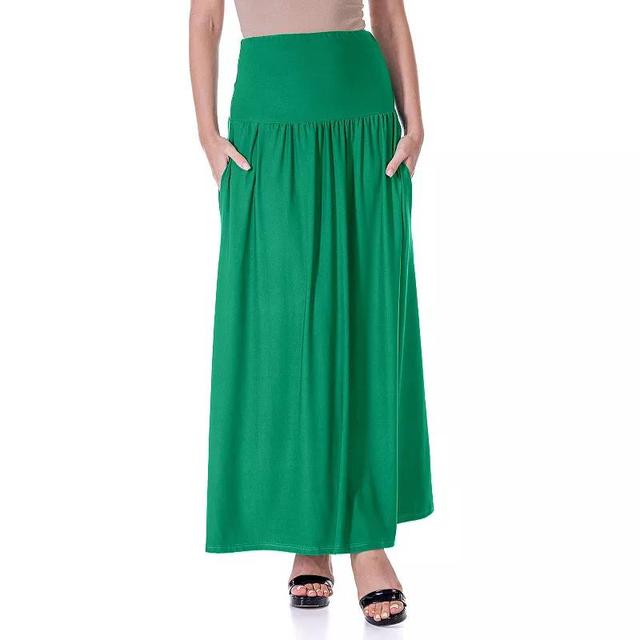 Womens 24Seven Comfort Apparel Foldover Maxi Skirt With Pockets Product Image