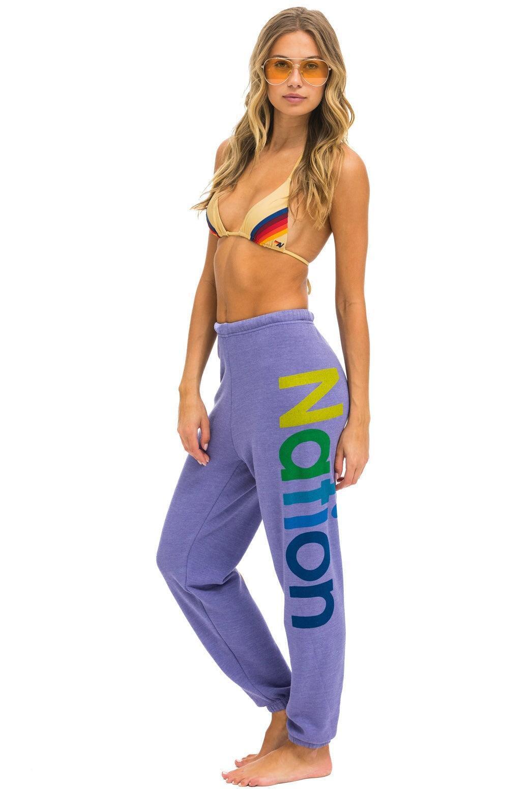 AVIATOR NATION 2 SWEATPANTS - LAVENDER Female Product Image