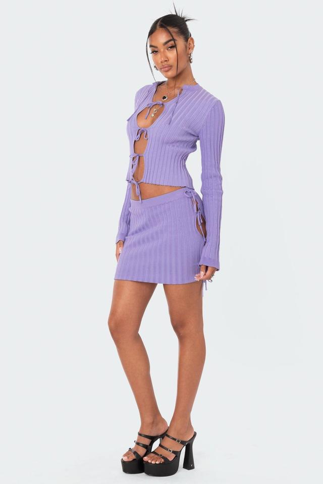 Alaia Knitted Tie Up Skirt Product Image