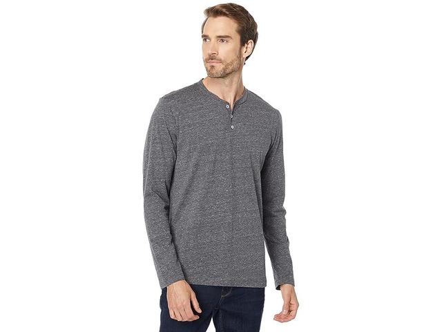 Mod-o-doc Super Fine Jersey Long Sleeve Three-Button Henley (Heather Charcoal) Men's Clothing Product Image