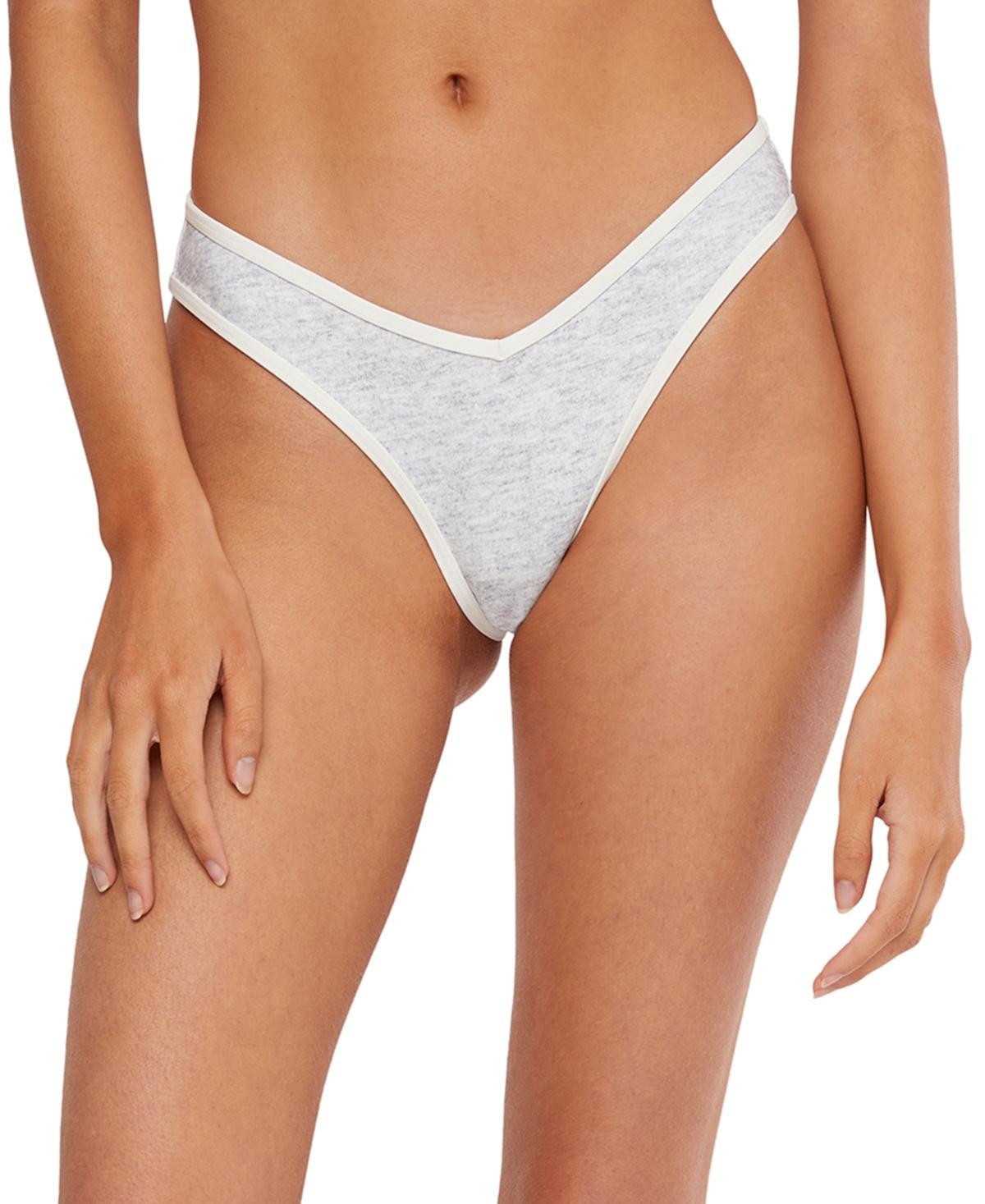 WeWoreWhat Womens Delilah V-Waist Bikini Bottoms - Heather Gray Product Image