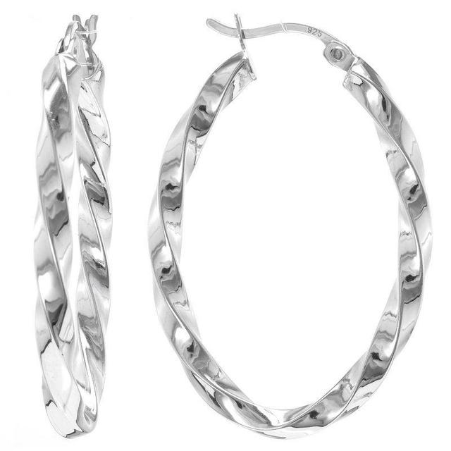 Judy Crowell Sterling Silver Textured Twist Hoop Earrings, Womens Product Image