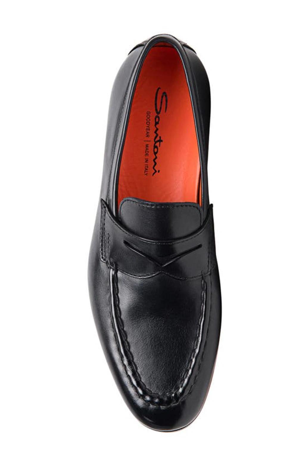 SANTONI Door Penny Loafer In Black Product Image