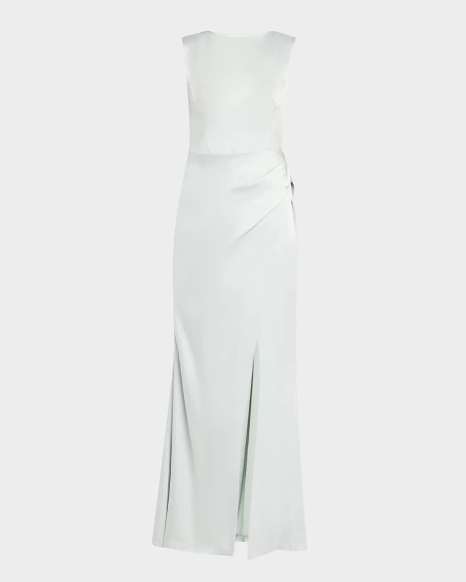 Tommy Draped Open-Back Column Gown Product Image