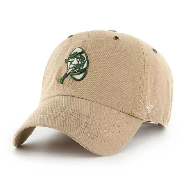 Mens 47 Brand Khaki Green Bay Packers Overton Clean Up Adjustable Hat Product Image