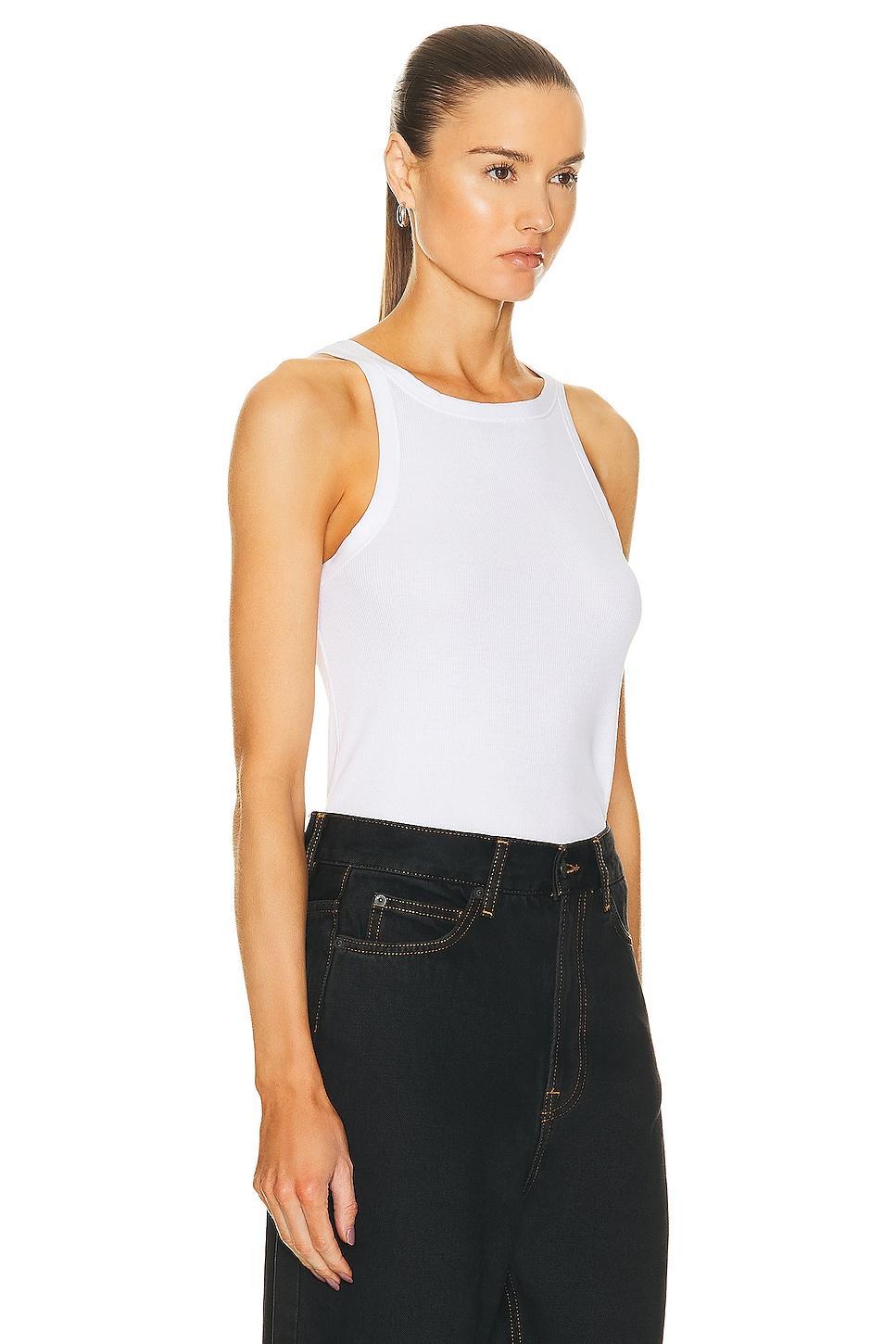 NILI LOTAN Jennifer Rib Tank Top in Black Product Image