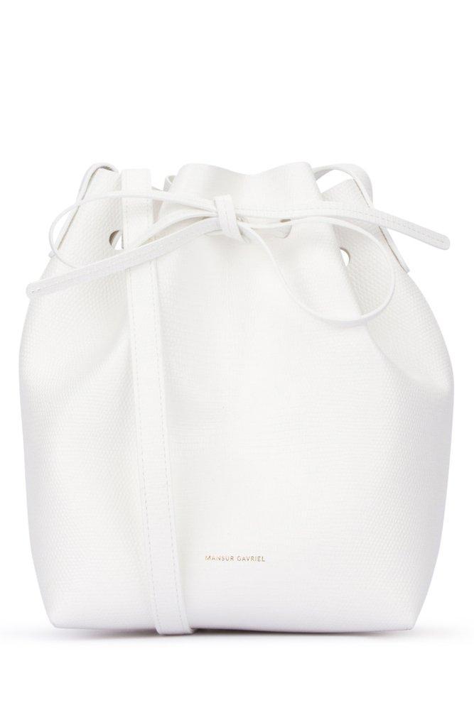 MANSUR GAVRIEL Drawstring Bucket Bag In White Product Image