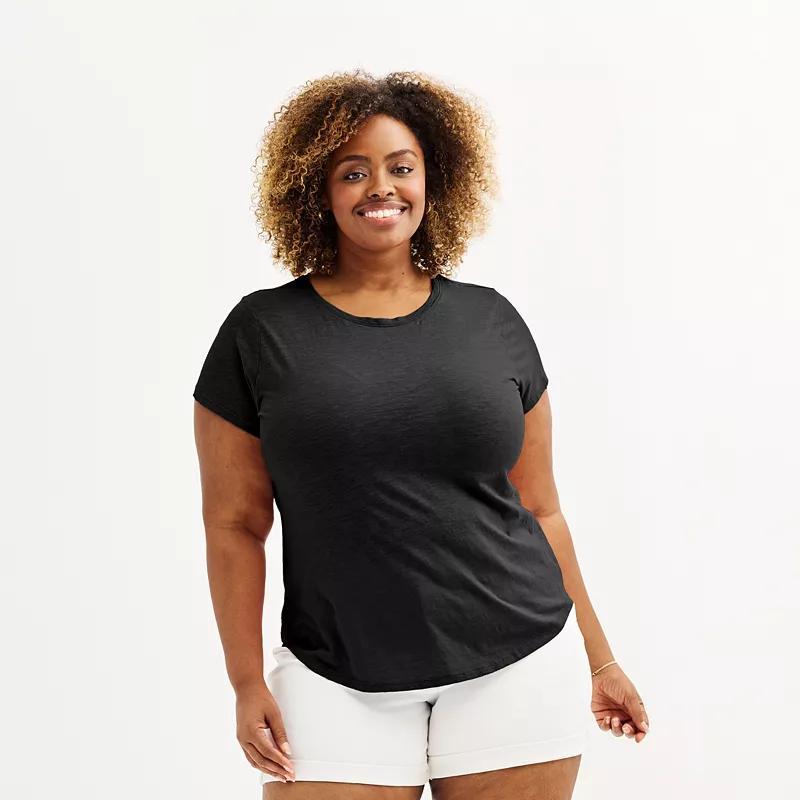 Plus Size Sonoma Goods For Life Short-Sleeve Crew Tee, Womens Product Image