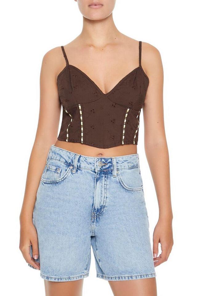 Eyelet Cropped Cami | Forever 21 Product Image