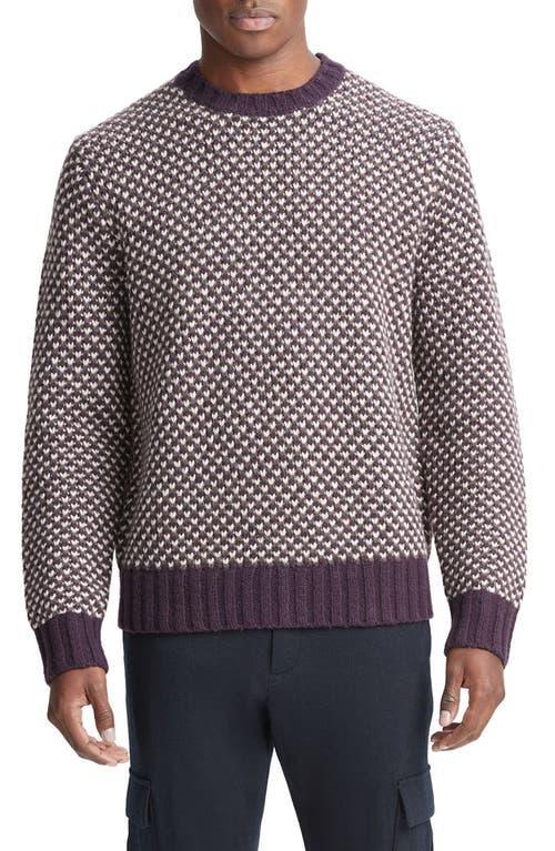 Vince Tricolor Birds Eye Wool Blend Sweater Product Image