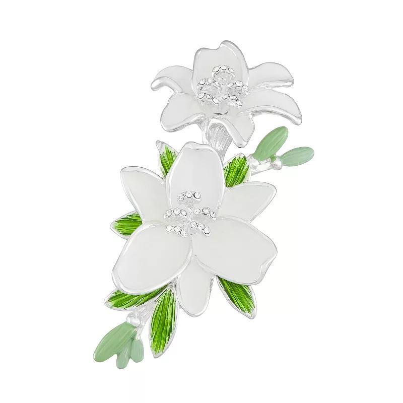 Napier Silver Tone Summer Flower Pin, Womens, White Product Image