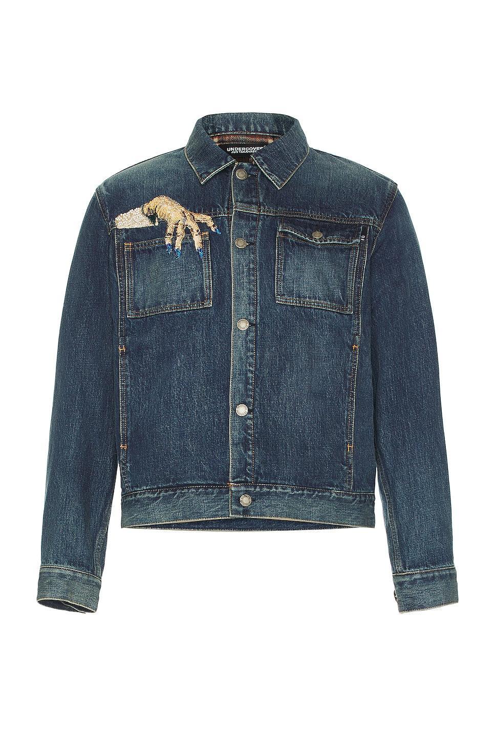 Undercover Hand Denim Jacket in Blue Product Image