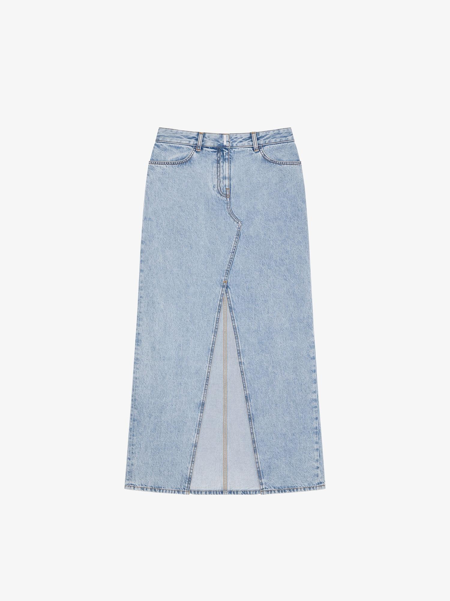 Skirt in denim with slit product image