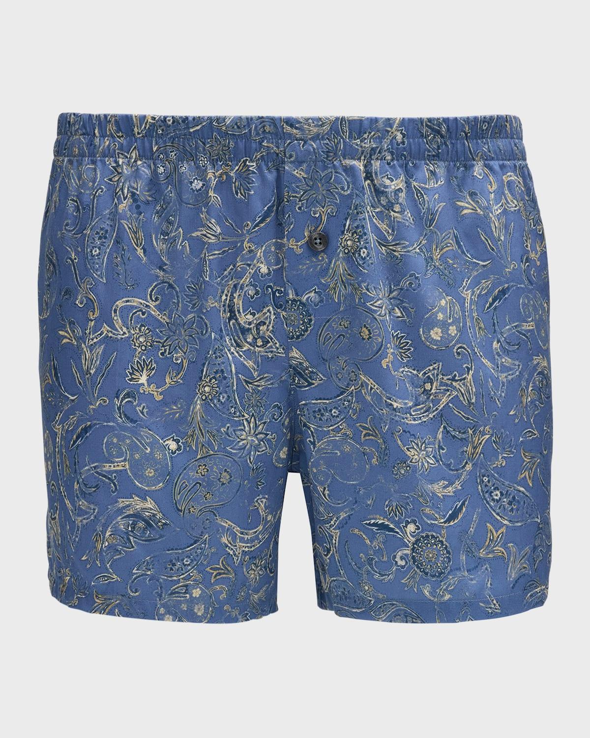 Mens Cotton Sateen Paisley Boxer Shorts Product Image