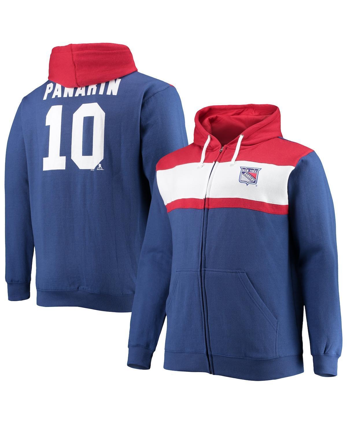 Mens Profile Artemi Panarin Blue New York Rangers Big & Tall Colorblock Full-Zip Hoodie Product Image