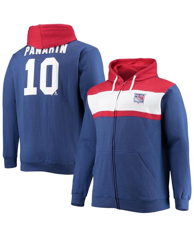 Mens Profile Artemi Panarin Blue New York Rangers Big & Tall Colorblock Full-Zip Hoodie Product Image