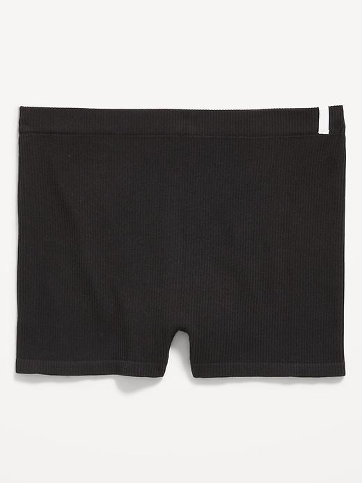 Mid-Rise Seamless Ribbed Boyshort Underwear Product Image