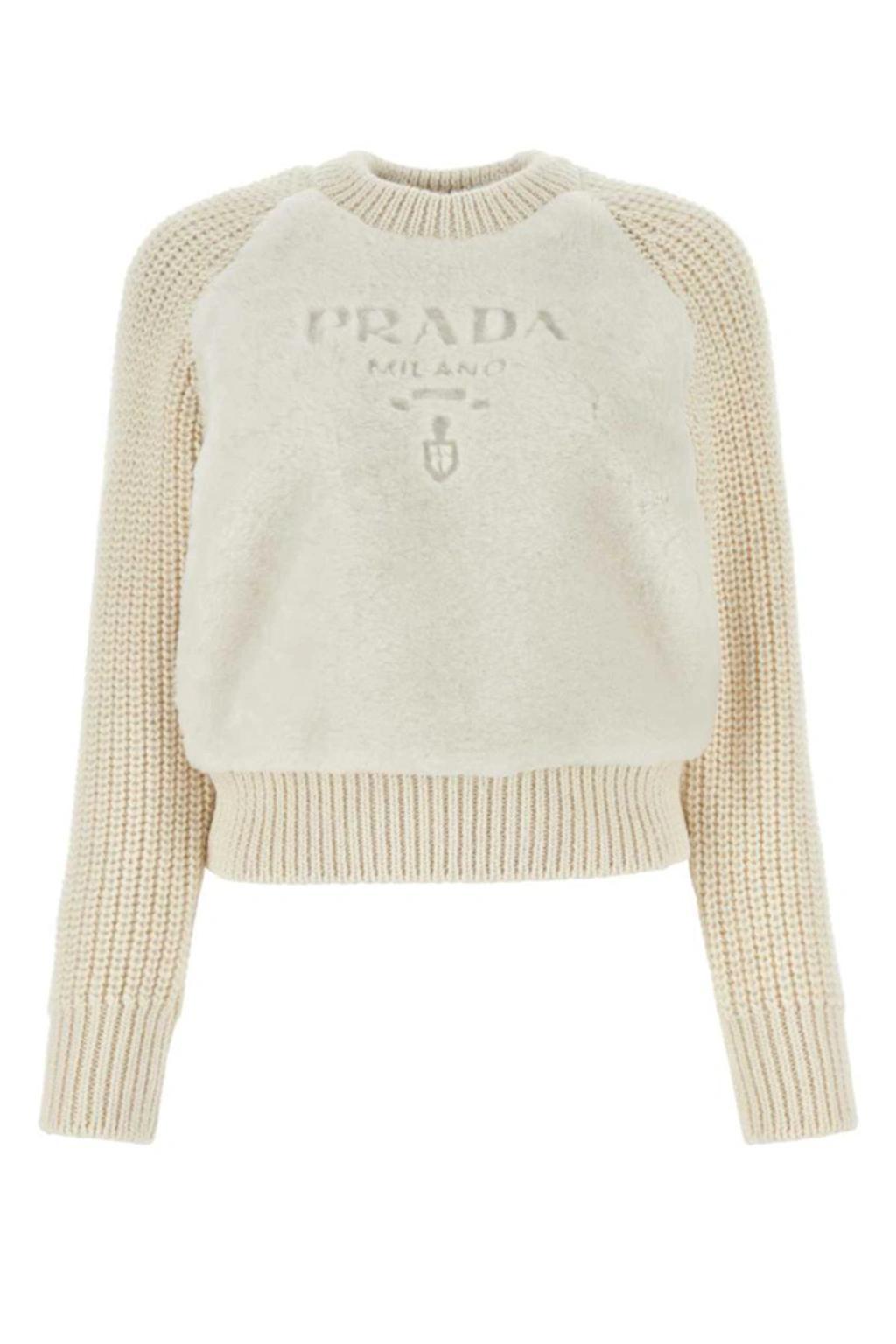 Logo Detailed Crewneck Jumper In White Product Image