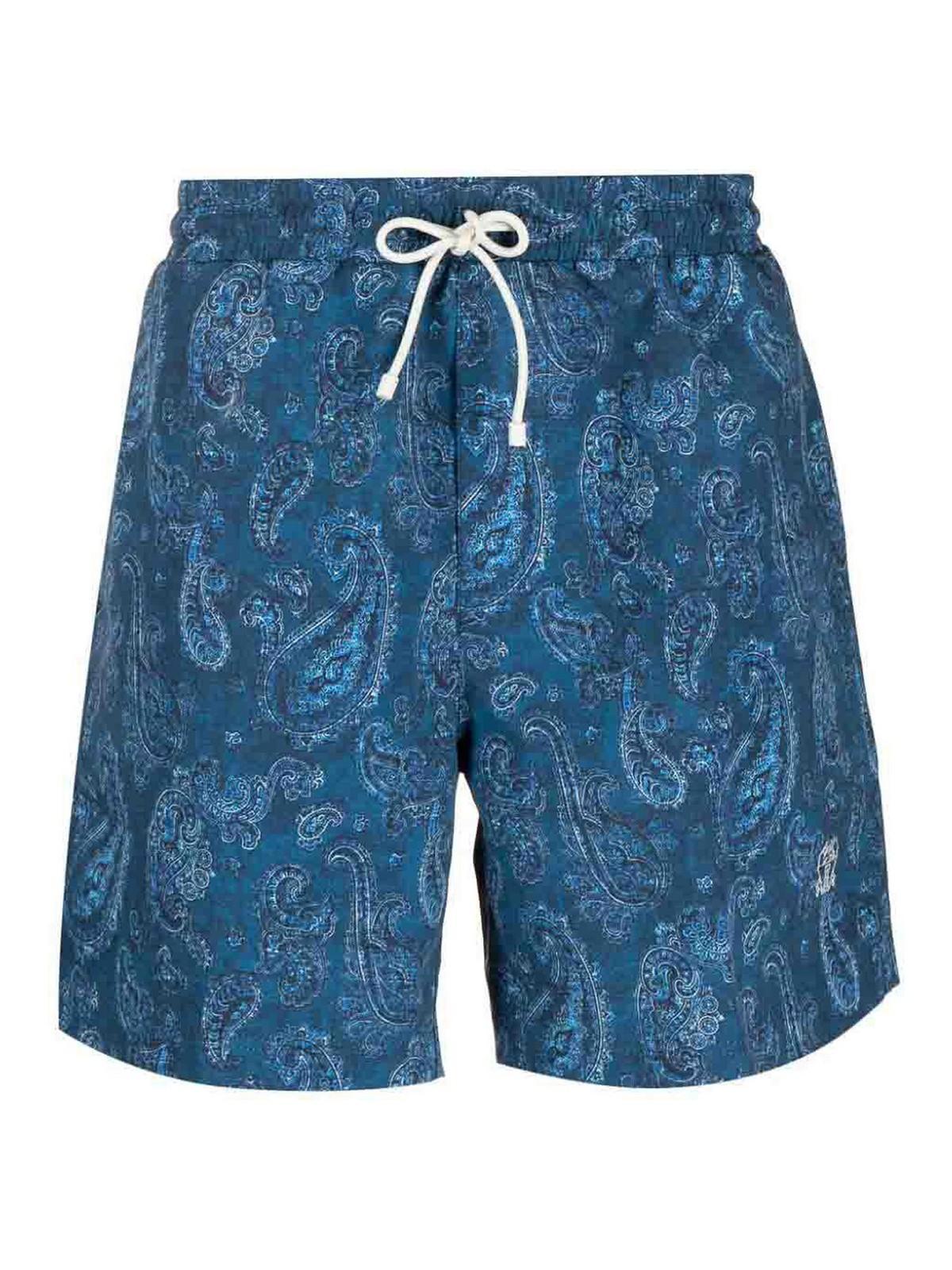 Paisley-print Swim Shorts In Blue Product Image