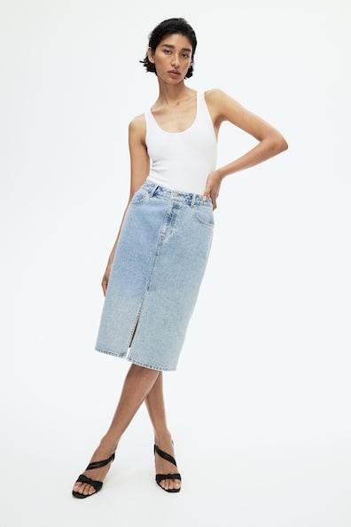 Knee-Length Denim Skirt product image